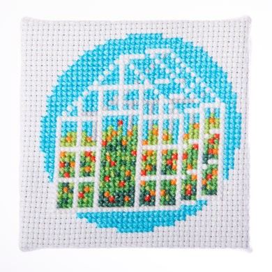 Greenhouse mini counted cross stitch kit