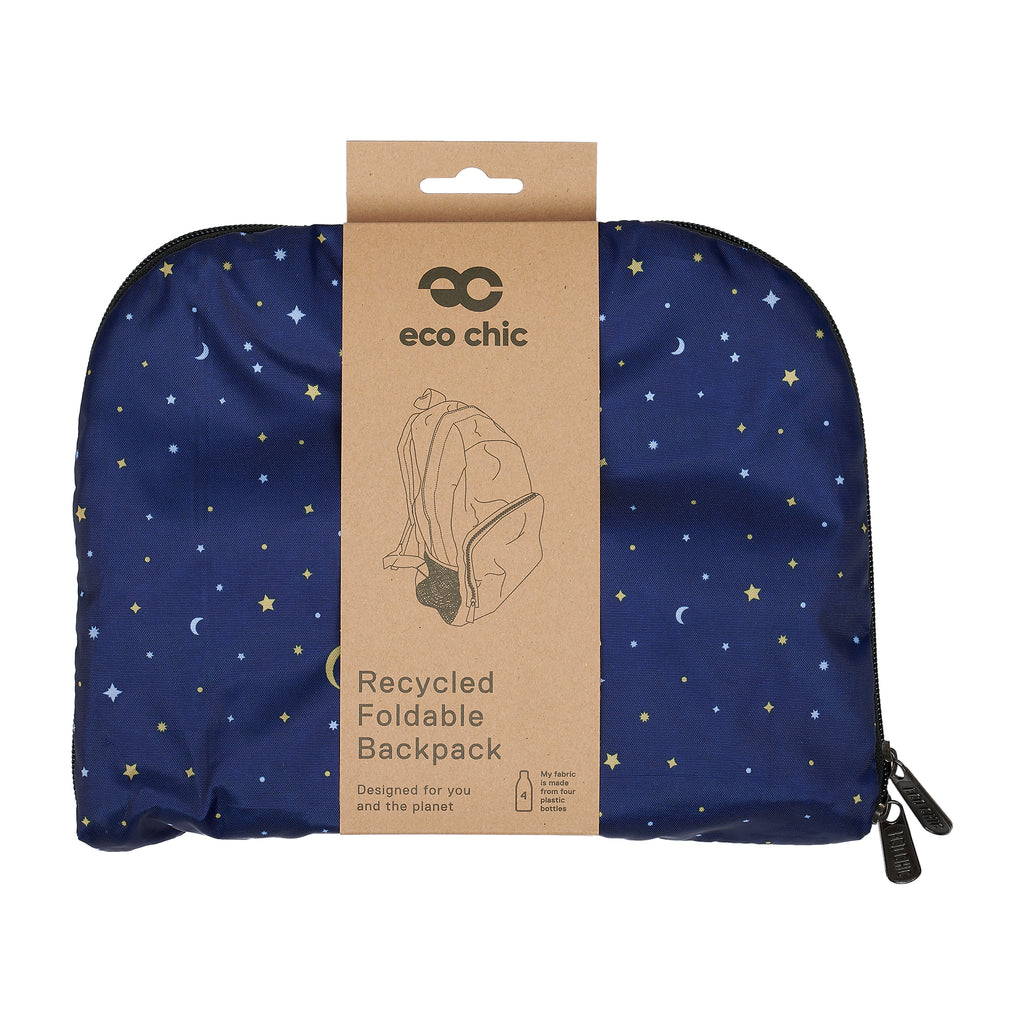 Eco friendly foldable backpack Moon and stars design