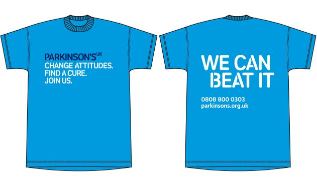 Parkinson's UK T-shirt  2 colour options, cyan blue and navy