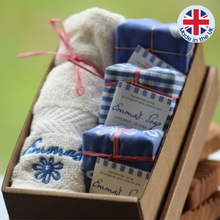 Organic jojoba - 3 bar and flannel gift box