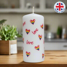 Love heart pillar candle