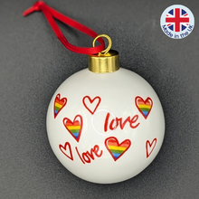 Love heart fine bone china bauble