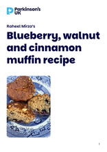 World Parkinson's Day Blueberry, walnut and cinnamon muffin recipe. Download and start baking!