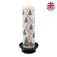 Christmas trees pillar Advent candle by Alison Gardiner