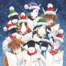 Carolling animals single Advent card