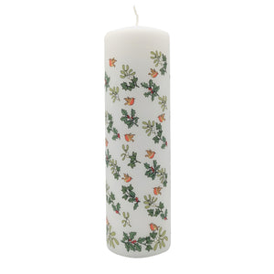 Holly and ivy Advent candle by Alison Gardiner (Pillar)
