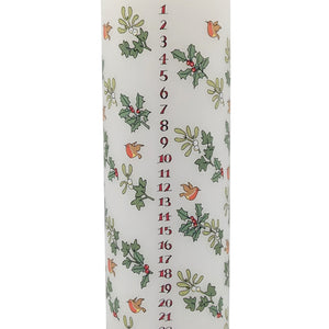 Holly and ivy Advent candle by Alison Gardiner (Pillar)
