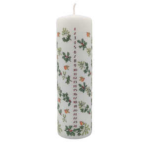 Holly and ivy Advent candle by Alison Gardiner (Pillar)