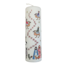 Nativity pillar Advent candle by Alison Gardiner