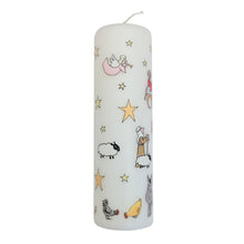 Nativity pillar Advent candle by Alison Gardiner