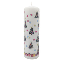 Christmas trees pillar Advent candle by Alison Gardiner