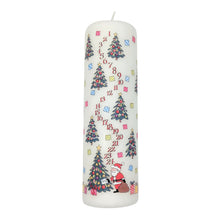 Christmas trees pillar Advent candle by Alison Gardiner