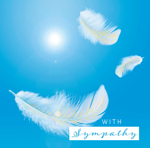 Parkinson's UK greeting cards. Feather design sympathy single card