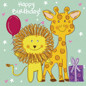 Children's happy birthday charity cards. Pack of 10 cards, 5 designs, 2 of each