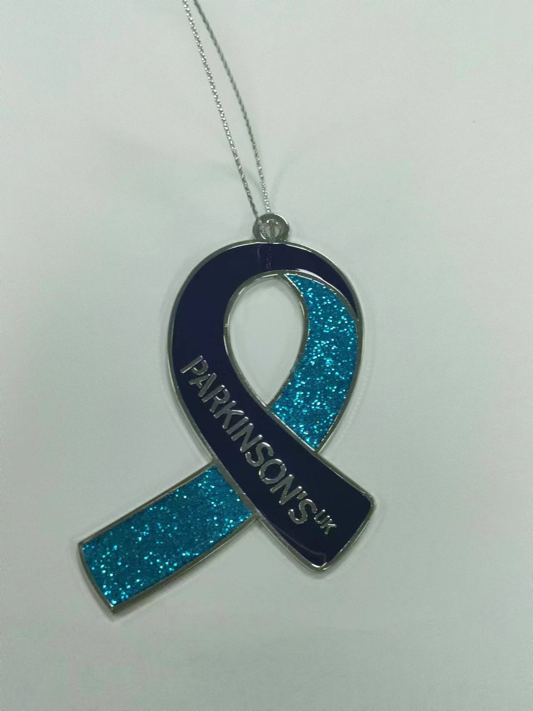 Parkinson's UK charity ribbon Christmas hanging decoration