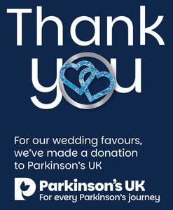 Parkinson's UK wedding favours entwined hearts - pack of 10