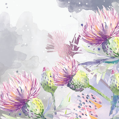 Parkinson's UK Watercolour thistle charity Christmas cards