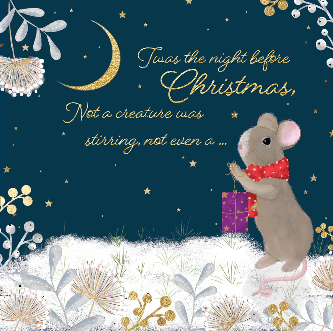 Parkinson's UK charity Christmas cards. Twas the night before Christmas design. Pack of 10 cards