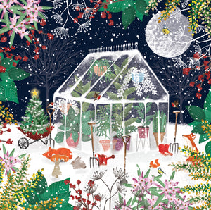 Limited availability. Parkinson's UK charity Christmas cards. Winter gardening design. Pack of 10 cards