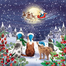 Parkinson's UK charity Christmas cards. Goodbye Santa paws design. Pack of 10 cards