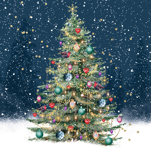 Parkinson's UK charity Christmas cards. Golden tree design. Pack of 10 cards.