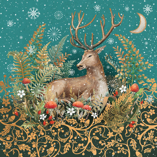 Parkinson's UK charity Christmas cards. Majestic deer design. Pack of 10 cards.