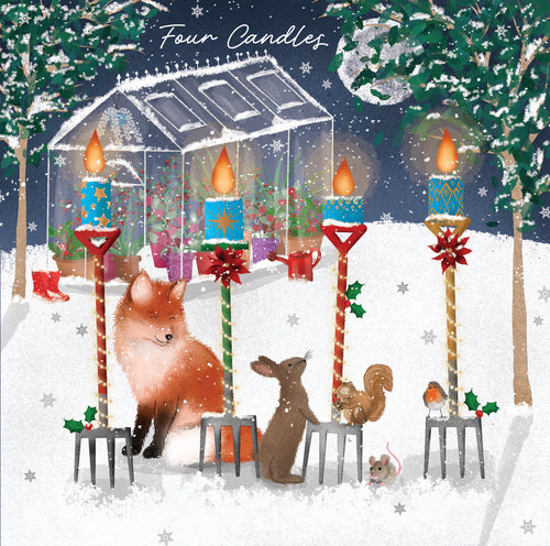 Parkinson's UK charity Christmas cards. Four candles design. Pack of 10 cards.