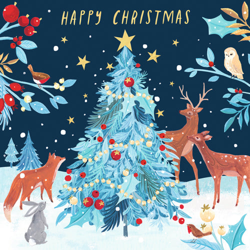 Parkinson's UK charity Christmas cards. Woodland Christmas design. Pack of 10 cards.
