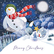 Parkinson's UK charity Christmas cards. Snowman's flight design. Pack of 10 cards.