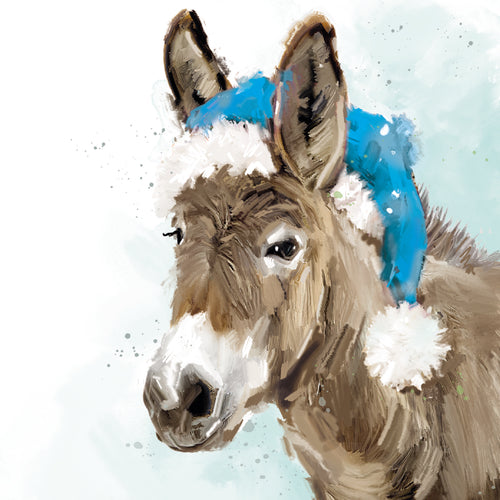 Parkinson's UK charity Christmas cards. Little donkey design. Pack of 10 cards.