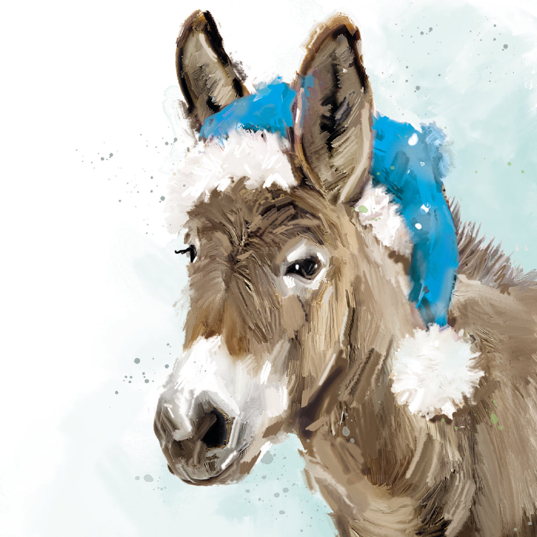 Parkinson's UK charity Christmas cards. Little donkey design. Pack of 10 cards.