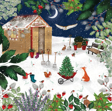 Parkinson's UK charity Christmas cards. Winter gardening design. Pack of 10 cards.