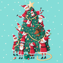 Parkinson's UK charity Christmas cards - Santa Christmas tree design