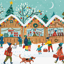 Parkinson's UK charity Christmas cards - Festive market stalls design