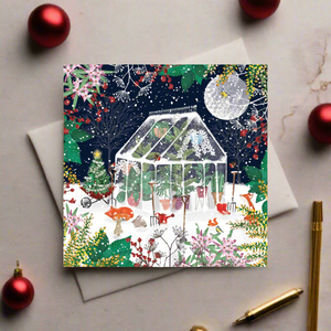 Limited availability. Parkinson's UK charity Christmas cards. Winter gardening design. Pack of 10 cards