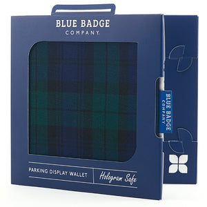 Blue badge holder. Blackwatch design