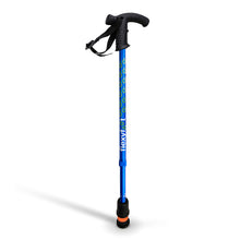 Flexyfoot telescopic walking stick with Derby handle