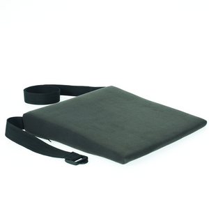 Slimline wedge for car seat comfort with strap