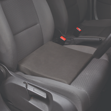 Slimline wedge for car seat comfort with strap
