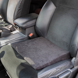 Slimline wedge for car seat comfort with strap