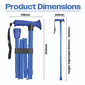 Folding walking stick with gel handle