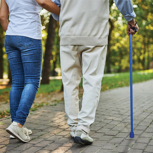Folding walking stick with gel handle