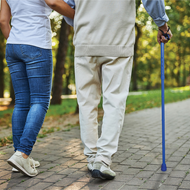 Folding walking stick with gel handle