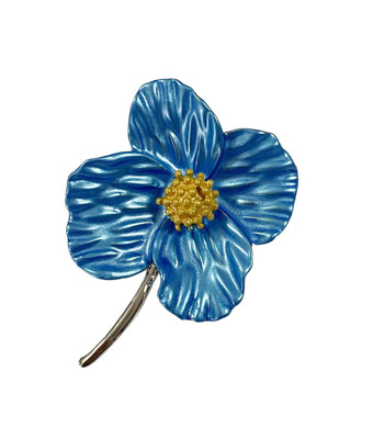 Blue poppy brooch
