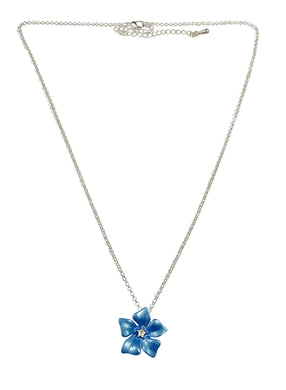 Blue periwinkle pendant and chain