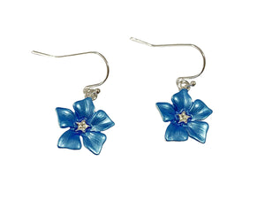 Blue periwinkle drop earrings. Clearance sale