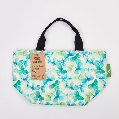 Eco-friendly insulated lunch bag made from recycled bottles. Shamrock design