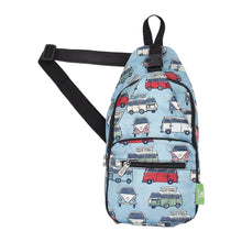 Eco-friendly cross body compact bag made from recycled plastic bottles. Camper Van design