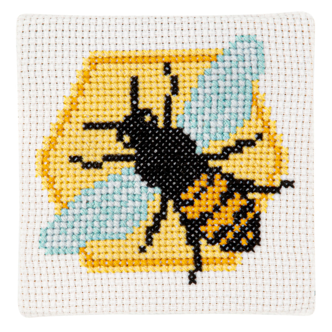 Bee mini counted cross stitch kit