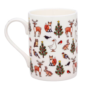 Winter wildlife fine bone china mug by Alison Gardiner